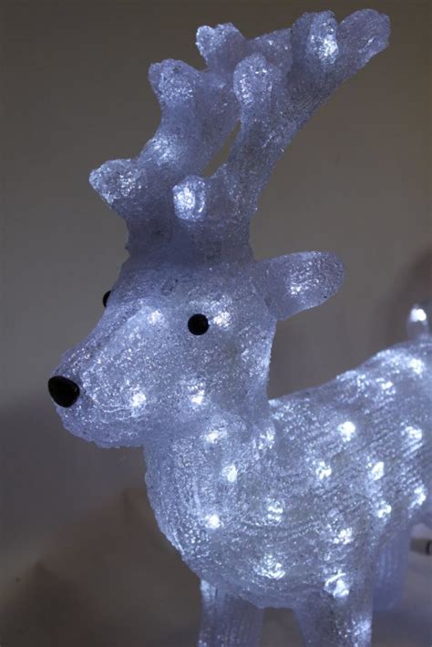 Acrylic Reindeer Sleigh Christmas Figure With 160 White LED Lights