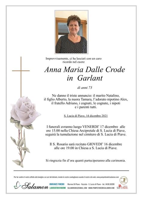 Dalle Crode Anna Maria Onoranze Funebri Salamon