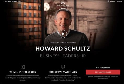 Masterclass Howard Schultzs Business Leadership Lesson Online Review