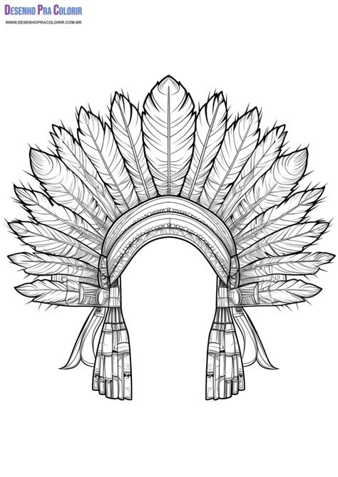 Cocar De Indio Para Colorir - Cocar de Índio Para Colorir + De 35 Desenhos Para Imprimir