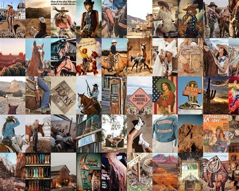 Wild West Cowgirl Aesthetic Wall Collage Kit Western Girl Etsy Wall