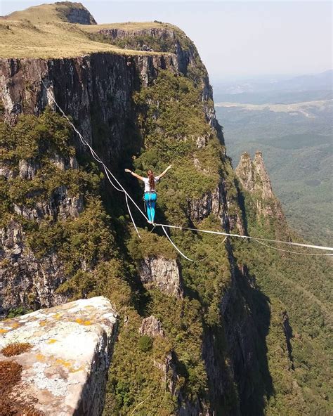 Palomahess Praticando Highline No C Nion Espraiado Urubici Santa