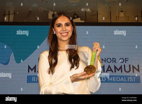 Dhaka Bangladesh Th Oct Margarita Mamun Holds A Medal During