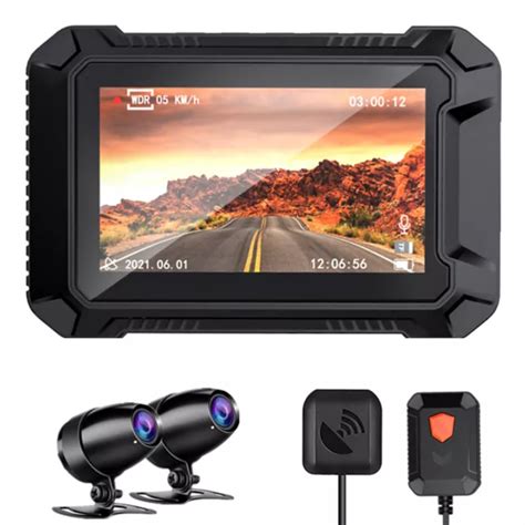 Motorcycle Dvr Dual Lens Dash Cam Gps Recorder Front Rear Camera Wifi G