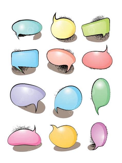 Colorful Comic Speech Bubbles Illustrations Pop Art Hand Drawn Story