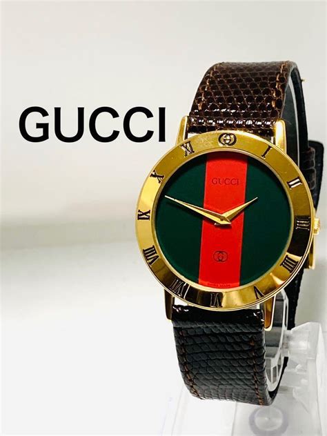 Gucci Watch 3001m 33mm Mens Vintage Quartz Red And Green Dial Round Swiss Made Ebay