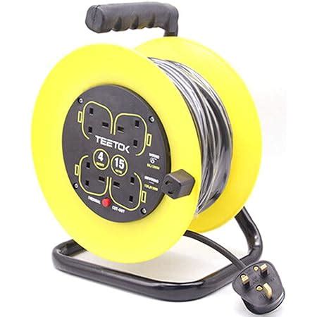 15 Metres Four Socket Open Cable Reel Extension Lead With Winding