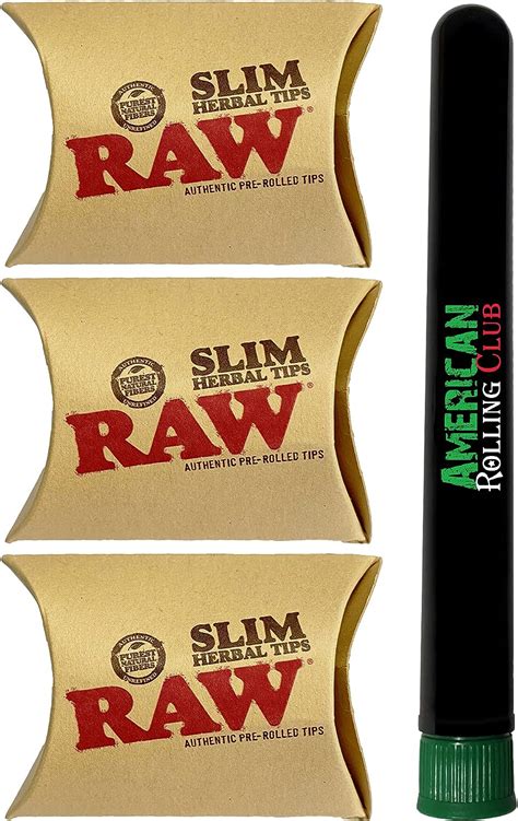 Raw Pre Rolled Slim Tips 3 Pack 21 Tips Per Pack With Arc Saver Tube Health