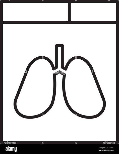 Lungs Xray Icon Over White Background Line Style Vector Illustration