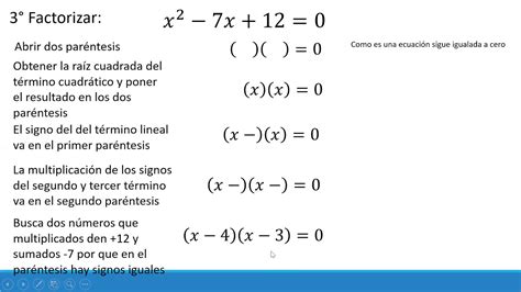 Ecuaciones Cuadráticas Completas X Factorización Youtube