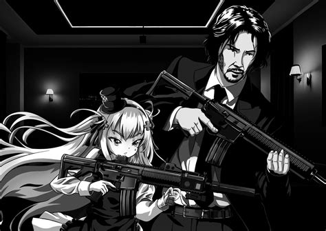 An Unexpected Sidekick Smol Hk416 And John Wick Rgirlsfrontline