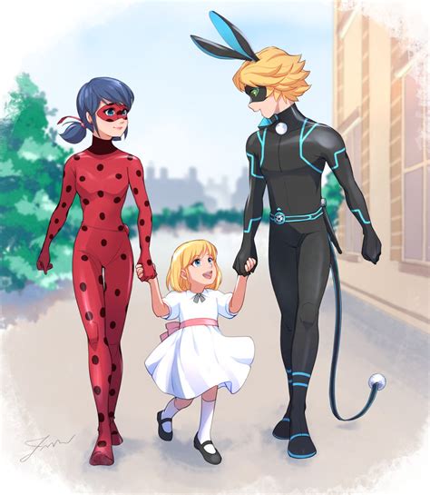 Marinette Dupain Cheng Ladybug Adrien Agreste And Chat Noir