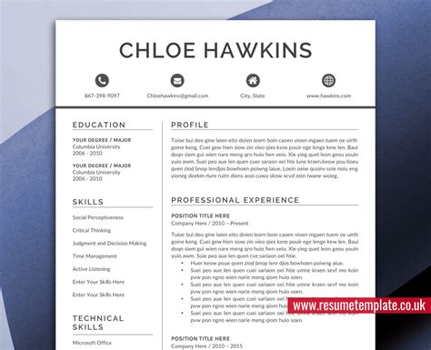 Modern Cv Template For Ms Word Simple Resume Fully Editable Resume