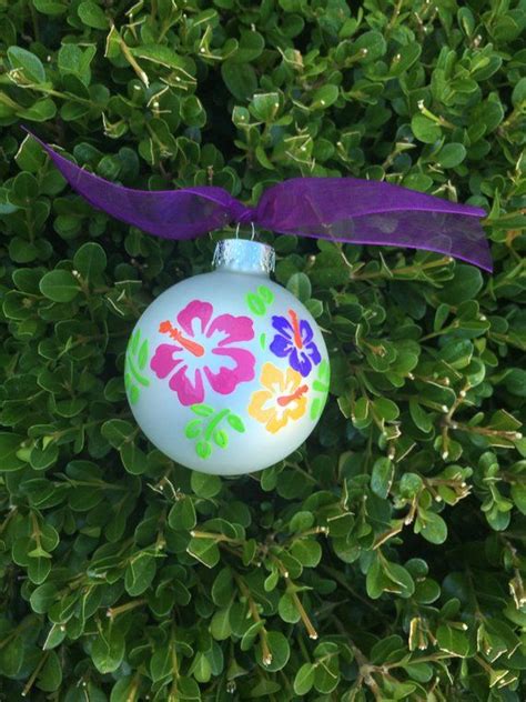 Hibiscus Ornament Personalized Christmas Ornament Hawaii Etsy