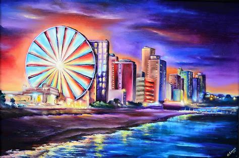 Sunset In Myrtle Beach Painting By Natalya Lango Fine Art America