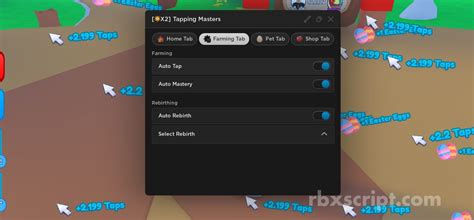 Tapping Masters: Auto Rebirth, Auto Click, Auto Mastery Scripts | RbxScript