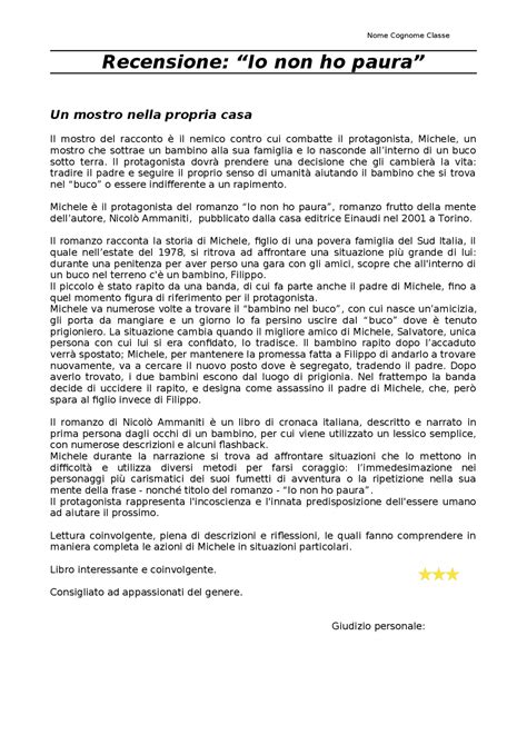 Recensione Libro Io Non Ho Paura Sintesi Del Corso Di Italiano