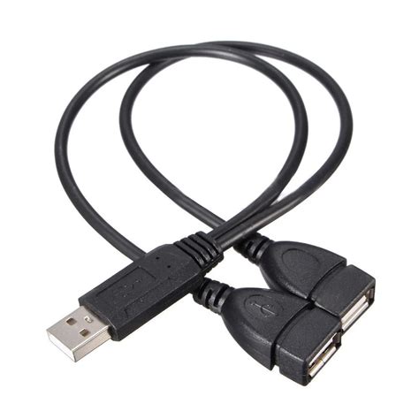 Usb A Male To Dual Usb Female Jack Y Splitter Charge Data Sync