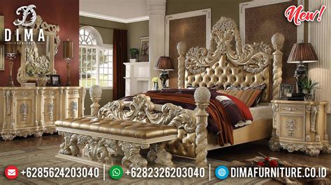 Set Tempat Tidur Mewah Jepara Duco Gold Luxury Royal DF 1502 WA 62