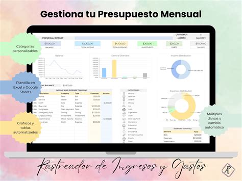 Plantilla Para La Gestión De Finanzas Personales Excel Etsy México