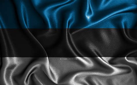 Estonian Flag Silk Wavy Flags European Countries National Symbols