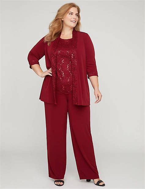 3 Piece Lace Gala Pant Suit Plus Size Fashion Plus Size Fashion For