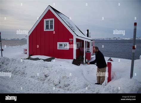 Red House Nuuk Greenland Stock Photo Alamy