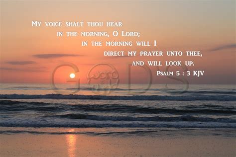 Psalm 5 3 KJV Scripture Picture Morning Seashore Prayer Etsy