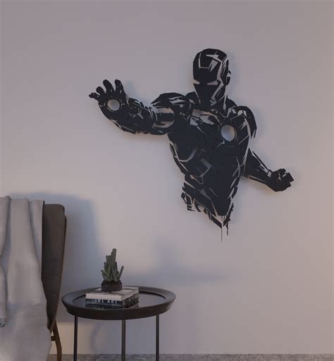 fichier stl iron man  wall art marvel wall decoration design pour