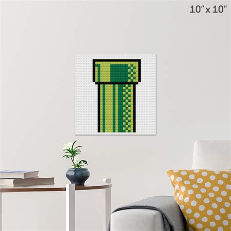 Mario Pipe Pixel Art Wall Poster - Build Your Own with Bricks! - BRIK