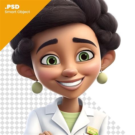 Renderização 3d Da Garota Do Desenho Animado Médica Com Estetoscópio Em