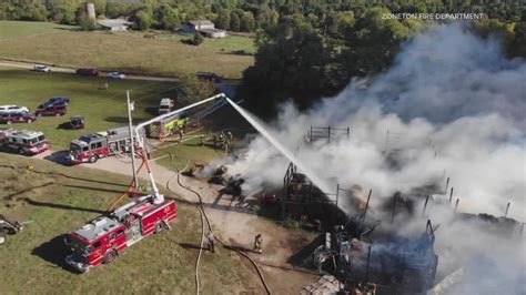 Kentucky Firefighters Fight Stubborn Hay Bale Fire For Several Days