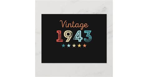 Vintage 1943 80th Birthday Retro T 80 Year Old Postcard Zazzle