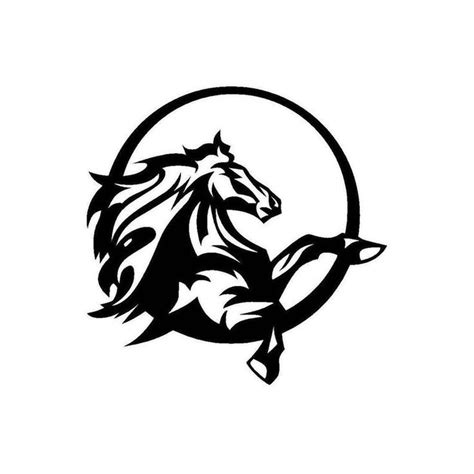 Mustang Horse head Vinyl Decal | Horse logo design, Horse tattoo, Horse ...