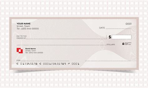 Plantilla De Cheque De Pago De Cheque Bancario En Blanco Vector Premium