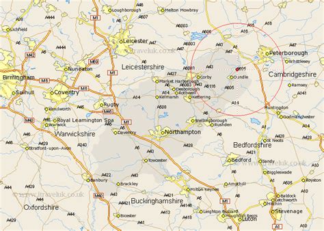 Fotheringhay Map - Street and Road Maps of Northamptonshire England UK