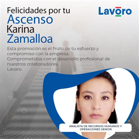 Felicidades Por Tu Ascenso Karina Zamalloa Noticias Lavoro