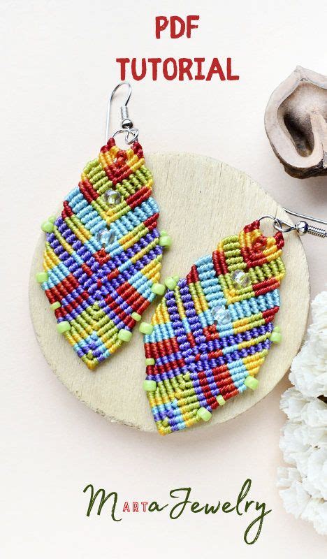 Pdf Tutorial Macrame Earrings Diy Step By Step Pattern Etsy Micro