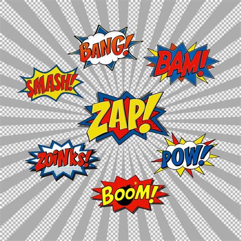 Boom Bam Bang Pow Zoinks Zap Smash Superhero Comics Clipart Etsy