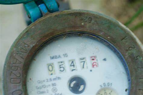 Water Meter With Pipe And Brass Valve Sealed Connection Install To