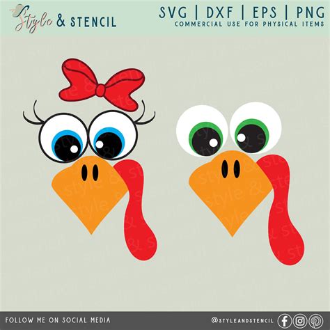 Turkey Face Svg Turkey Svg Boy Turkey Svg Girl Turkey Etsy