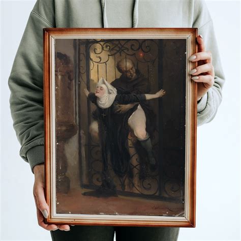 Church Orgy Erotic Art Print Nude Nun And Priest Erotic Sin Nude Erotic Poster Erotic