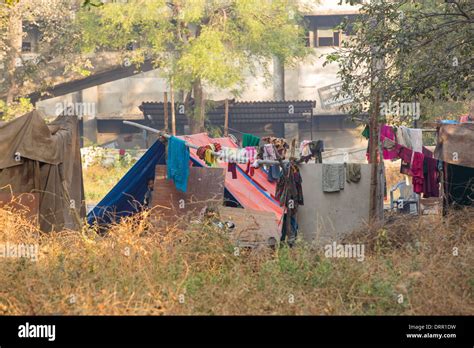 Slum Housing In Ahmedabad India Stock Photo Alamy