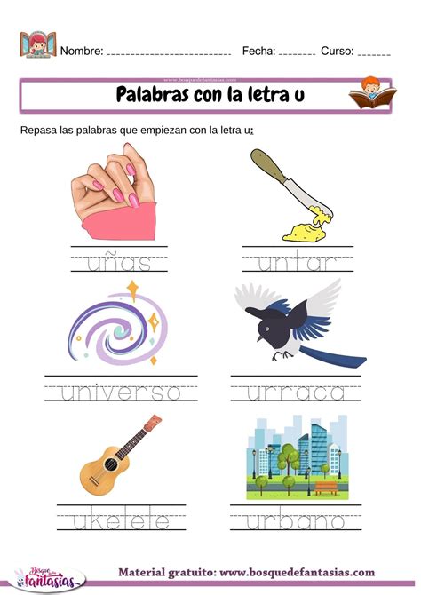 Palabras Con La Letra U Actividades Y Ejemplos Para Niños