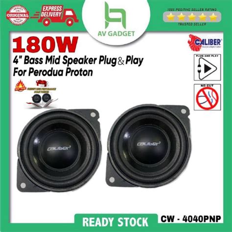 Free Caliber 4 Bass Mid Speaker Plug And Play For Perodua Proton