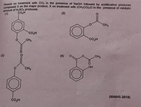 Phenol on treatment with CO2 in the presence of NaOH followed by ...
