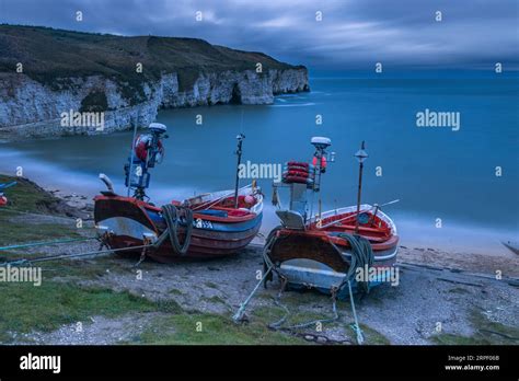 Traditional Wooden Coble Fishing Boats At The North Landing