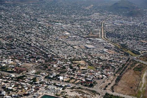 La Paz Baja California Sur Mexico Aerial Panorama From Airplane Stock