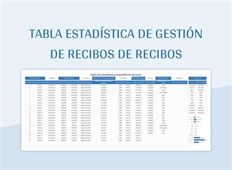 Plantilla De Excel Tabla Estad Stica De Gesti N De Recibos De Recibos Y