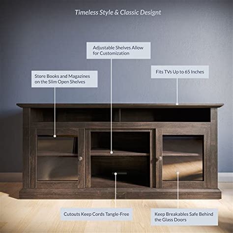 Belleze Modern 60 Inch Traditional Tv Stand And Media Entertainment Center Console Table For Tvs